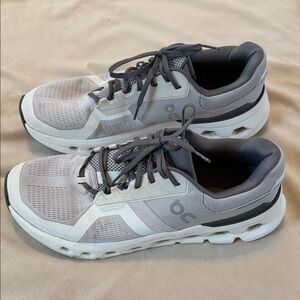 On Running Men's White and Gray Athletic Shoes